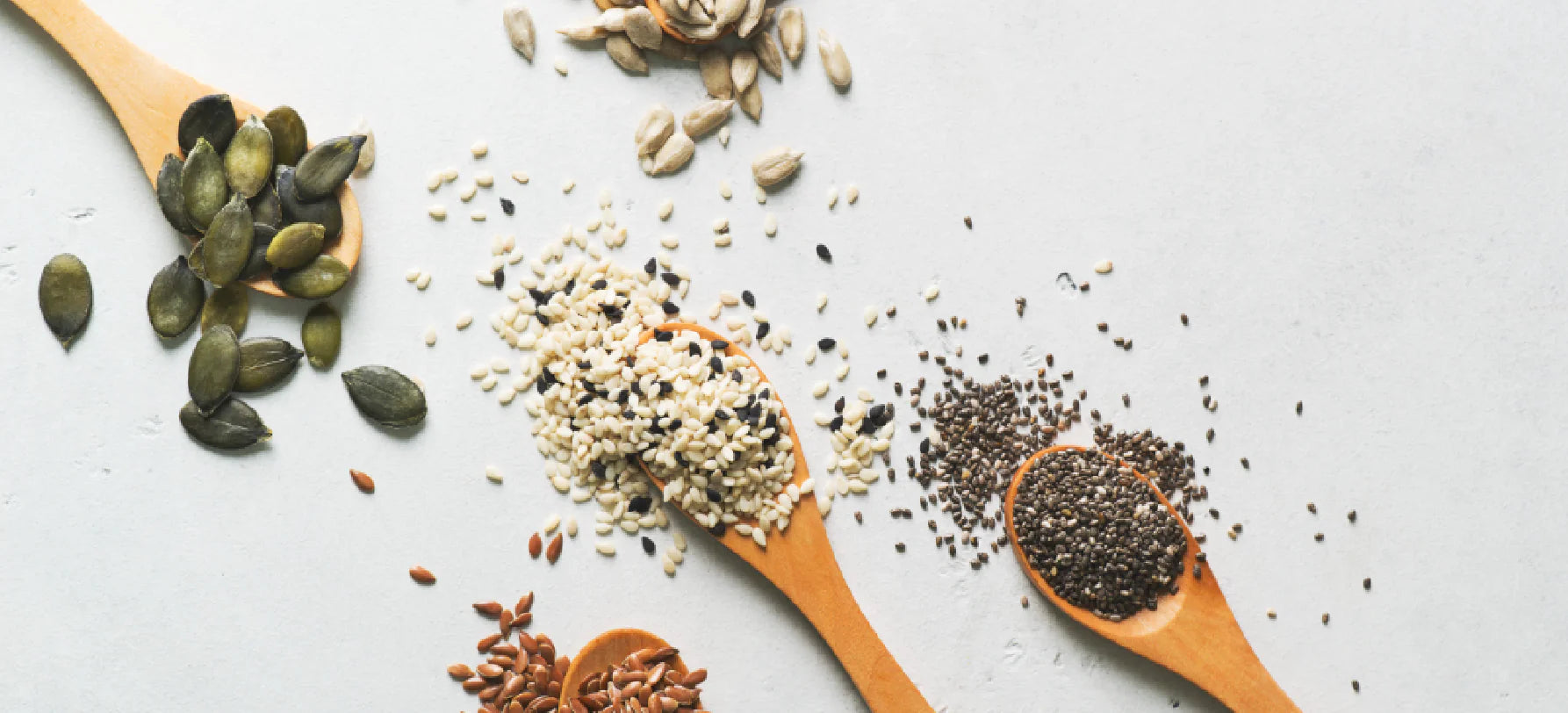 Sementes em destaque, transmitindo nutrição natural, equilíbrio e um aporte rico em nutrientes essenciais.