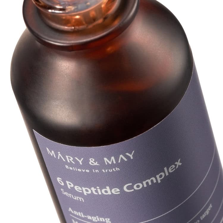 Frasco do Sérum Complexo de 6 Peptídeos, tratamento intensivo para firmeza, elasticidade e rejuvenescimento da pele.