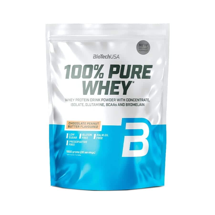 100% Pure Whey 1000gr Chocolate e Manteiga de Amendoim Biotech Usa