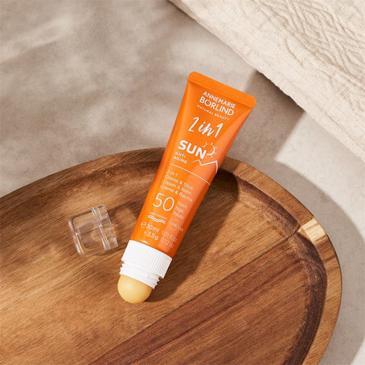 Protetor Solar Anti-Idade 2 em 1 Creme Solar e Stick Protetor Labial SPF 50 30ml AnneMarie Borlind