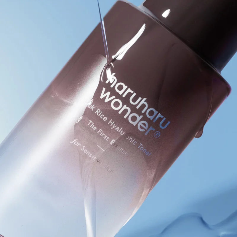 Black Rice Skincare Set Haruharu Wonder 150ml + 100ml + 150ml + 50ml, conjunto coreano com óleo de limpeza, gel de limpeza, tónico concentrado e creme hidratante.
