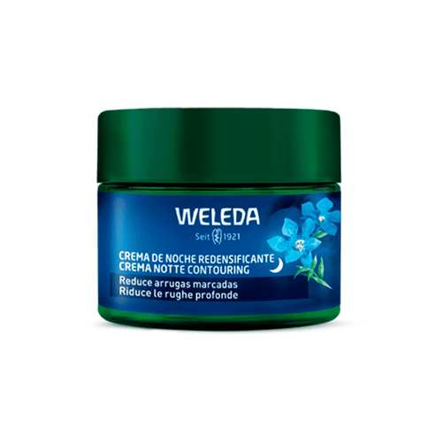 Crema de noche redensificante Weleda 40 ml con genciana azul y edelweiss para la regeneración de la piel madura.