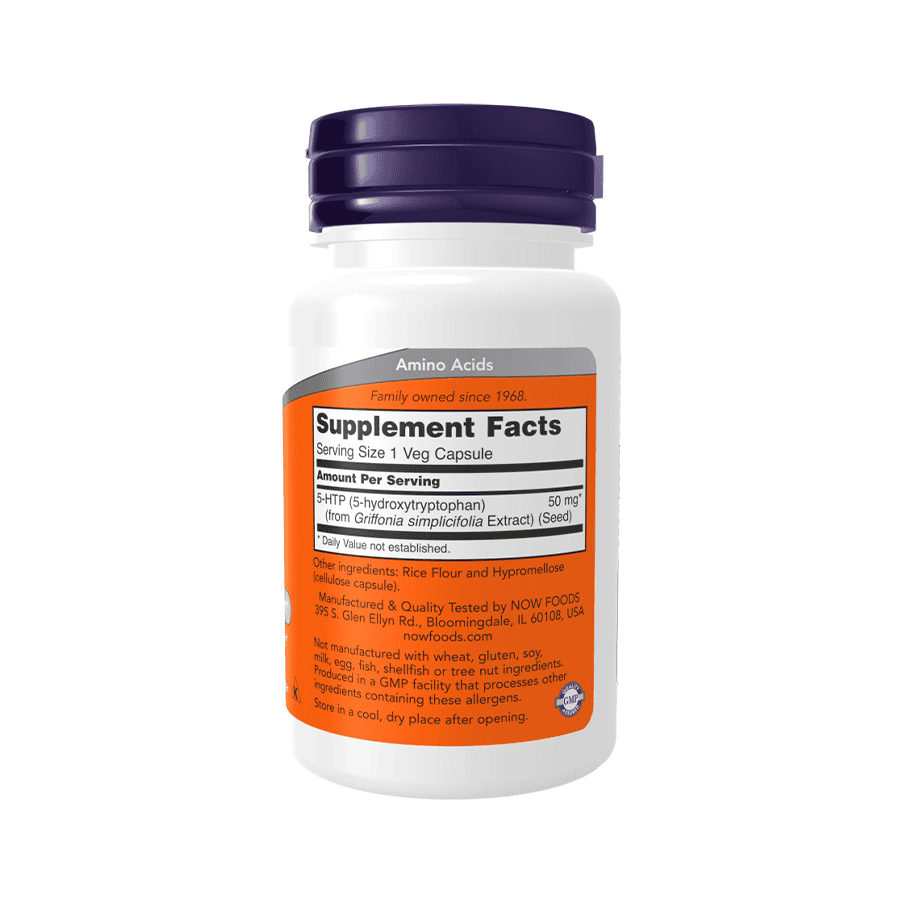 5-HTP 50mg 90 Cápsulas Now Foods