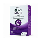 6LP-1 Night Biokygen, suplemento alimentar com melatonina, ashwagandha, magnésio e vitamina B6, em embalagem de 30 comprimidos.