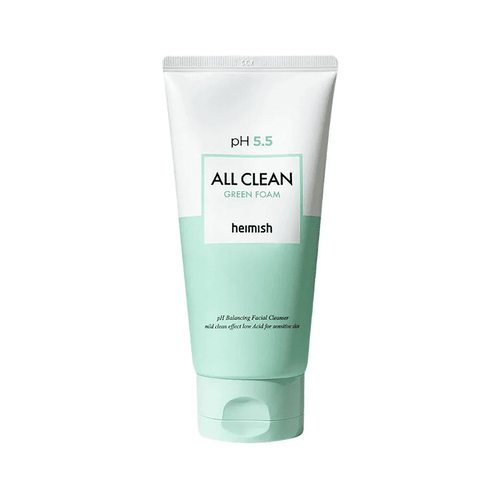 Bisnaga da All Clean Green Espuma 150g da Heimish, limpador facial suave com pH equilibrado para uso diário.