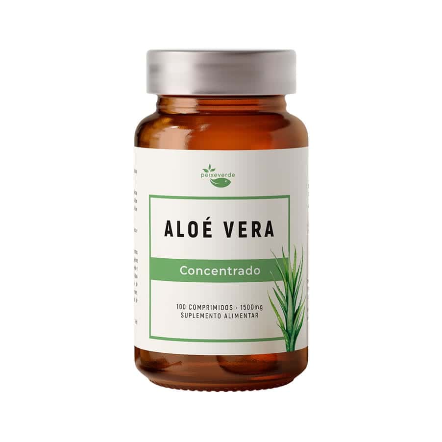 Aloe Vera 1500 mg, 100 comprimidos de la marca Peixe Verde. Este suplemento ayuda a resolver problemas intestinales como el estreñimiento. Facilita la digestión, acelera la cicatrización de heridas y contribuye al tratamiento de la helmintiasis. Nuestra fórmula elimina toxinas del organismo y ayuda a regular los niveles de colesterol, glucosa y ácido úrico.