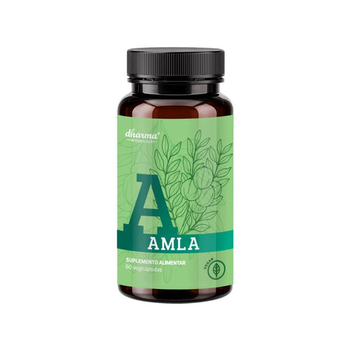 Amla 60 Cápsulas Dharma Botanicals, suplemento alimentar vegan com extrato seco de Emblica officinalis para apoio digestivo e bem-estar