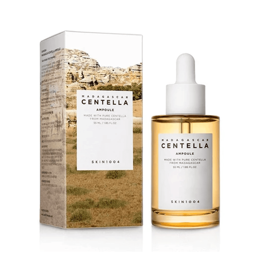 Ampolla de Centella de Madagascar 55ml Skin1004 con extracto puro de centella asiática para calmar y reparar la piel.