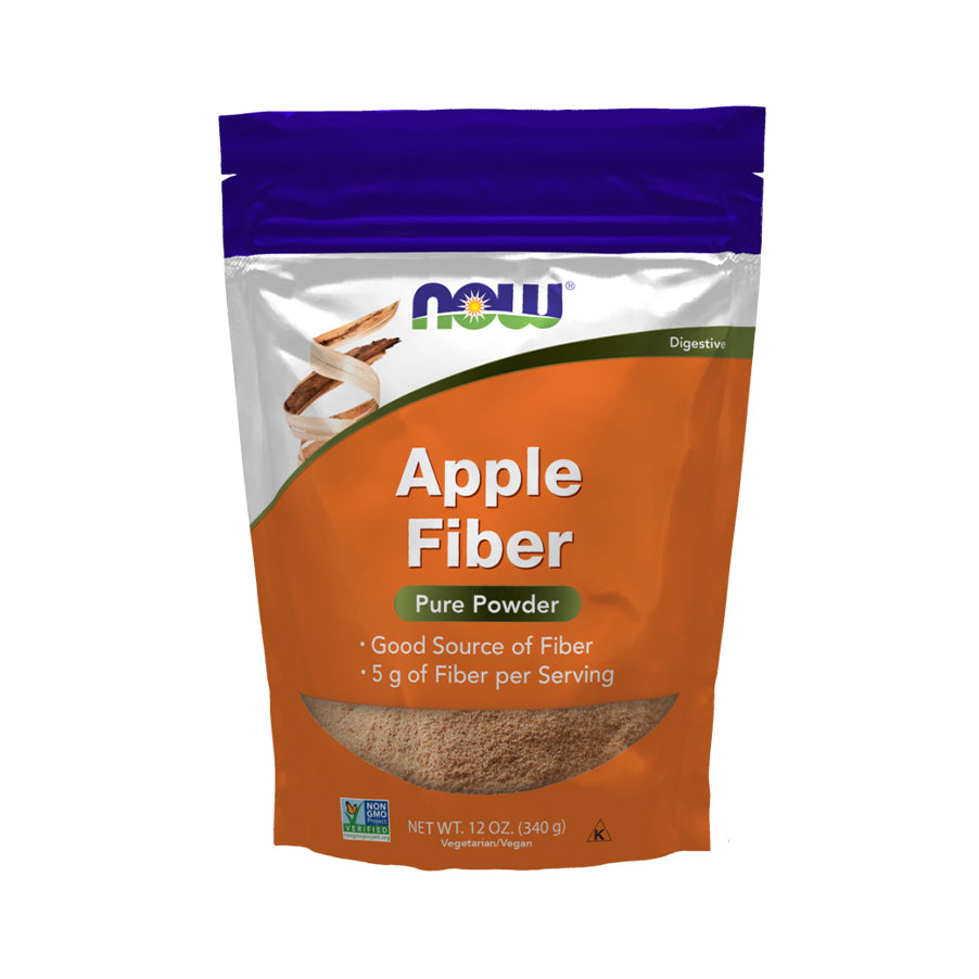 Apple Fiber Powder 340gr Now Foods é um pó de fibra de maçã com um único ingrediente, indicado para adicionares facilmente fibra à tua alimentação diária.