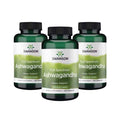Ashwagandha 450 mg, paquete de 3 x 100 cápsulas, suplemento adaptógeno Swanson para el estrés, la ansiedad y el equilibrio emocional.