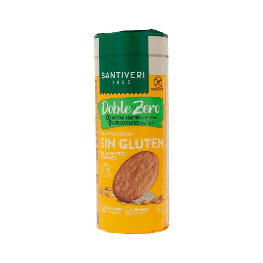 Bolachas De Aveia Sem Glúten Double Zero 190g Santiveri