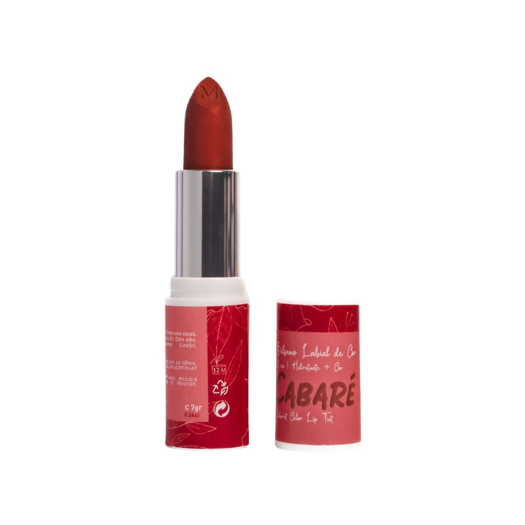 Bálsamo Labial de Cor Cabaré 7gr Musa Natural Cosmetics, cuidado labial com cor para hidratar e realçar os lábios.