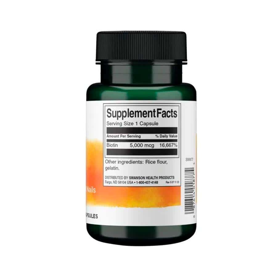Biotina 5000mcg 100 Cápsulas Swanson