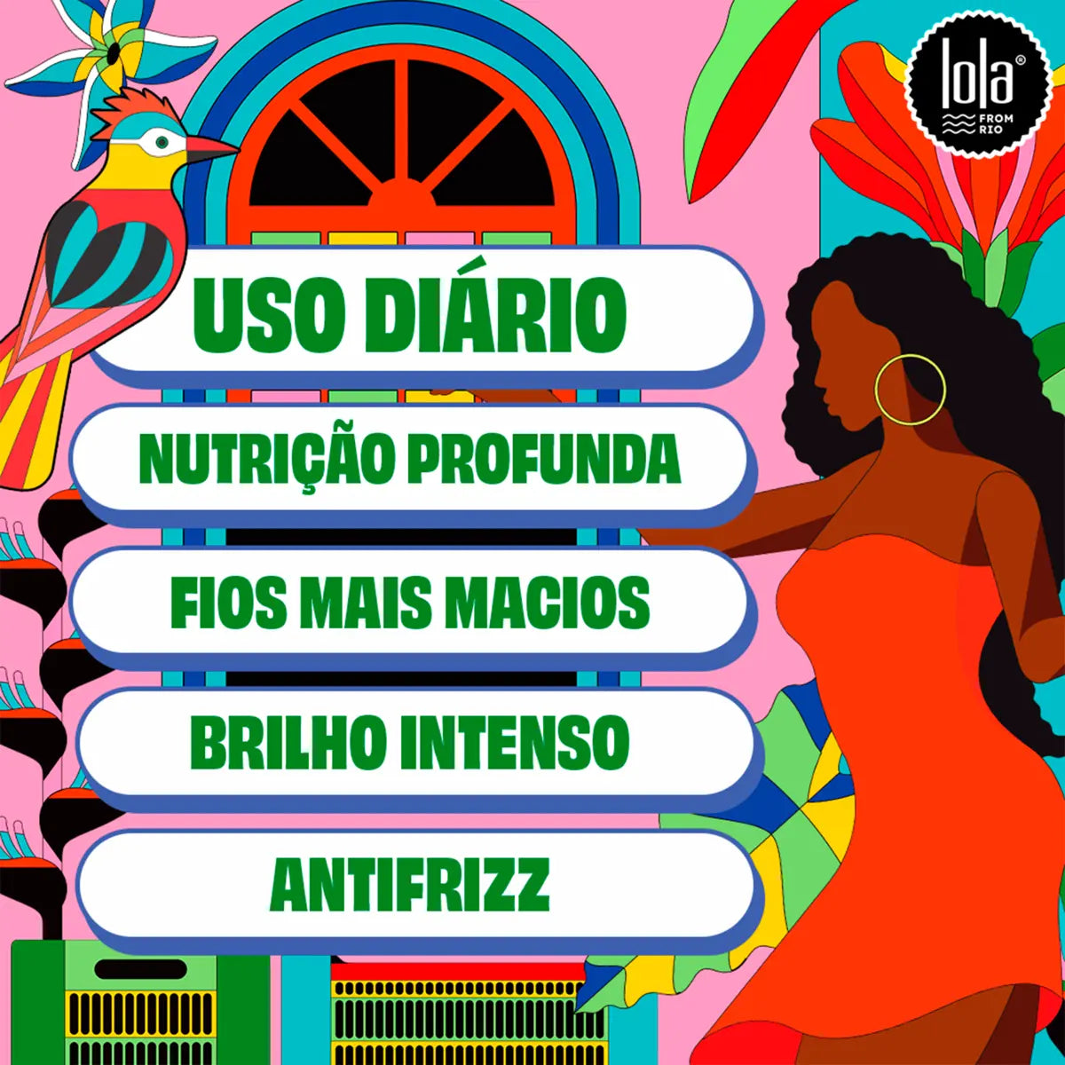 O Bossa Shampoo Nutritivo da Lola From Rio foi desenvolvido para a limpeza suave do cabelo crespo e encaracolado. 