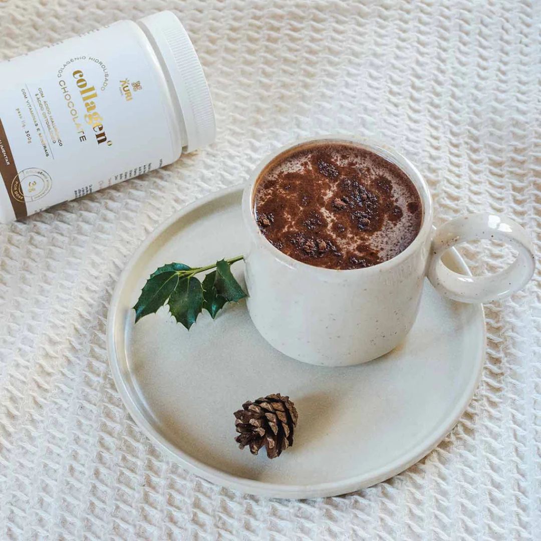 Collagen Verisol Chocolate 300gr Auri Foods em embalagem de suplemento alimentar em pó.