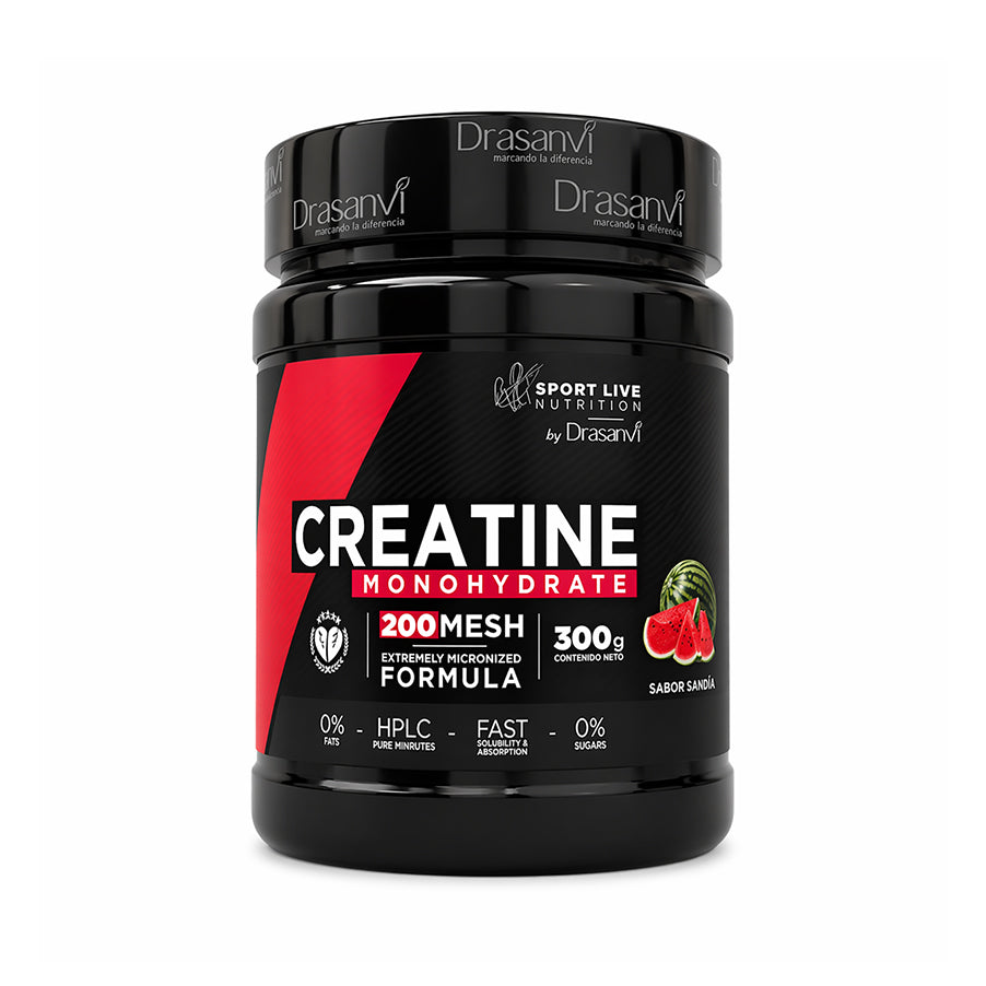 A Creatina Monohidratada 200 Mesh Melancia 300gr Sport Live Drasanvi é o suplemento perfeito para quem procura aumentar força, potência e melhorar o desempenho físico em treinos de alta intensidade.