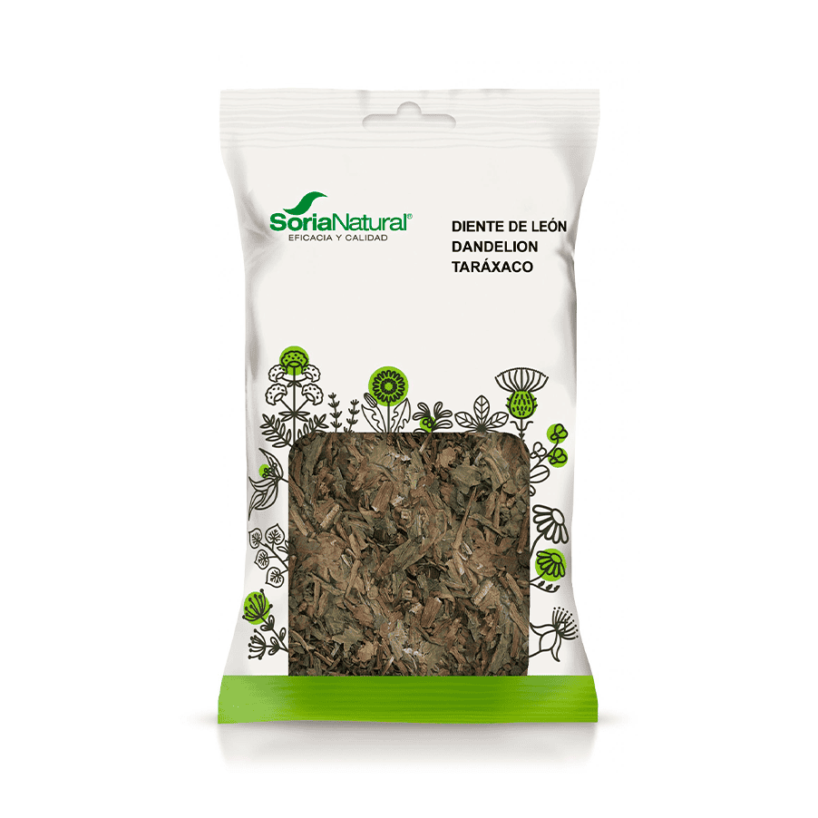 "Infusión de diente de león de 40 g de Soria Natural, una hierba natural para favorecer la digestión y desintoxicar el hígado."