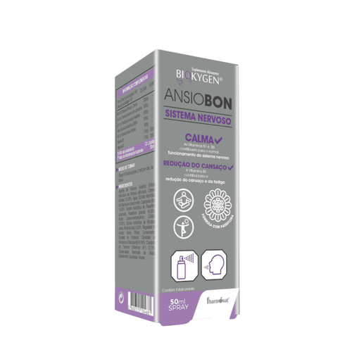 Ansiobon Spray, botella de 50 ml de Biokygen, es un suplemento en spray natural para aliviar la ansiedad y el estrés.