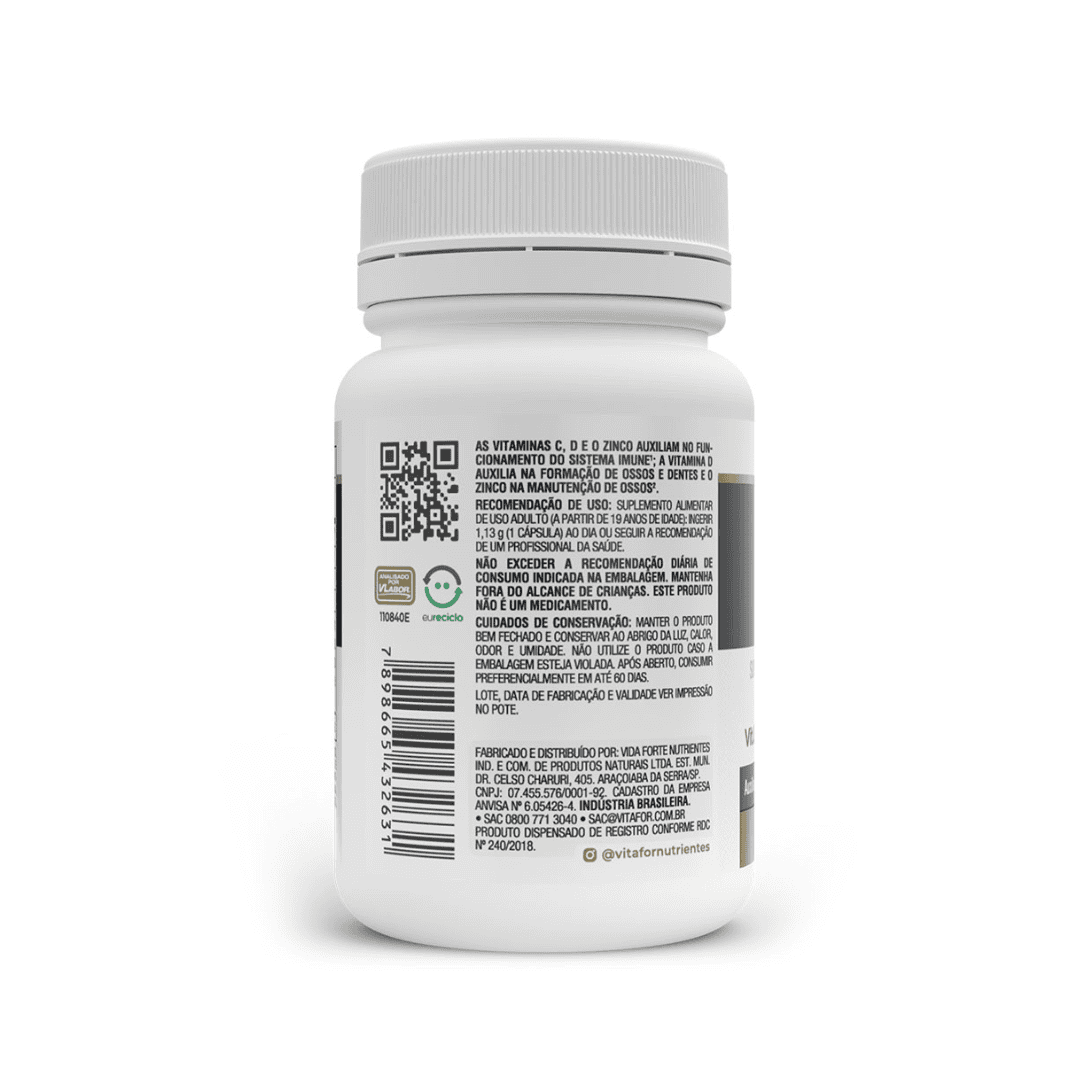Vitamina D3 + Vitamina C + Zinc 30 Cápsulas Vitafor