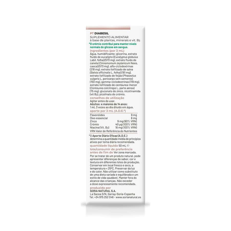 Composor 17 Diabesil Complex de Soria Natural, frasco de 50 ml, un suplemento natural para favorecer el metabolismo de la glucosa.