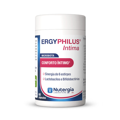 O ERGYPHILUS Intima da&nbsp;Nutergia é um suplemento alimentar formulado com uma sinergia de 6 estirpes vivas selecionadas.