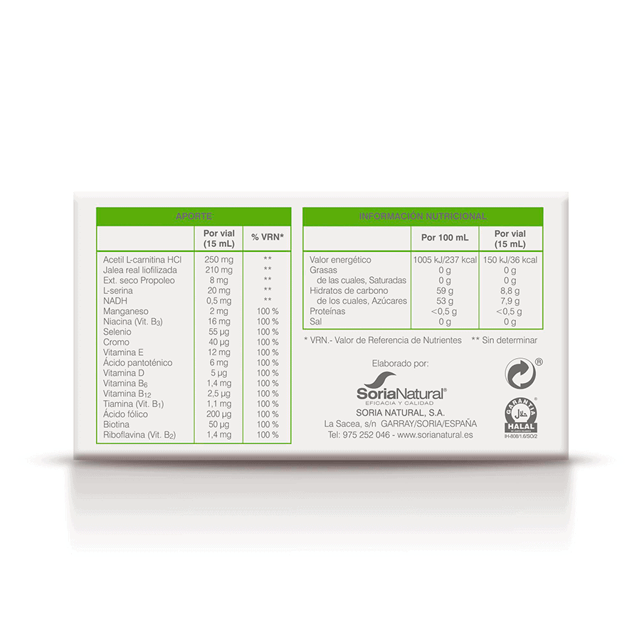 Embalagem do Fostprint Classic com 20 ampolas de 15ml da Soria Natural, suplemento energético para vitalidade e desempenho diário