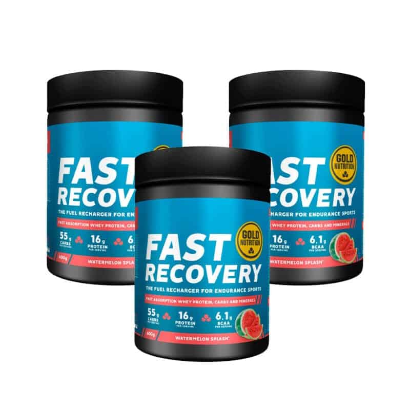 Fast Recovery melancia 600gr Gold Nutrition pack 3 suplemento pós treino recuperação muscular
