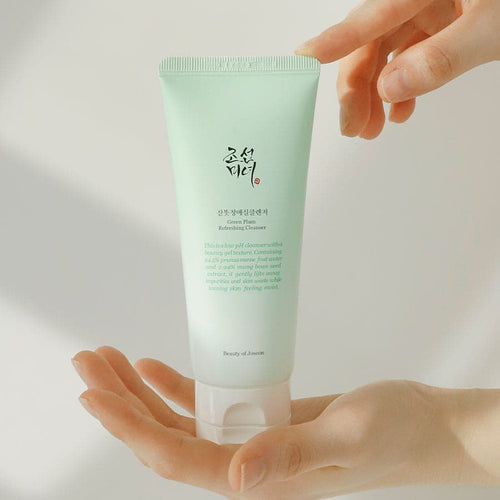 Gel de Limpeza Green Plum Refreshing Beauty of Joseon 100ml com água de ameixa e extrato de feijão-mungo.