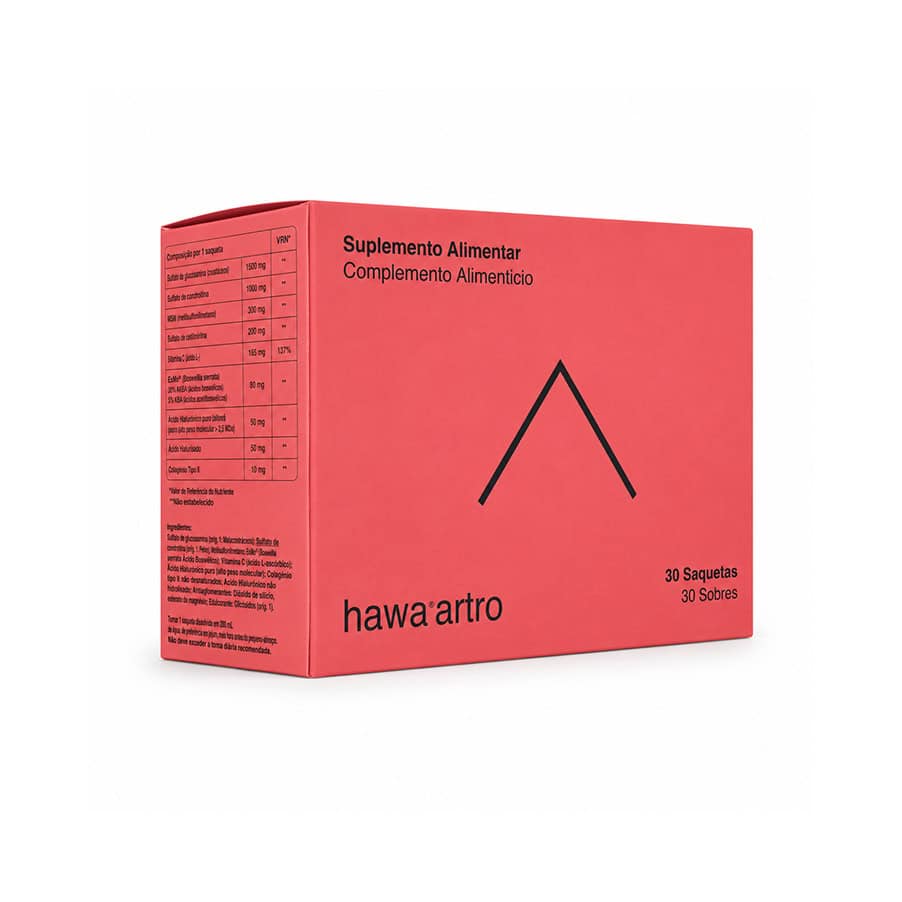 Hawa Arthto 30 saquetas Hawa Pharma, suplemento alimentar em pó para o cuidado, mobilidade e conforto das articulações.