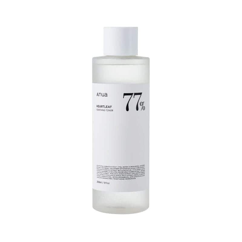 Heartleaf Duo Kit Anua 200ml + 250ml, conjunto com óleo de limpeza Heartleaf Pore Control e tónico Heartleaf 77% para limpar, acalmar e hidratar a pele.
