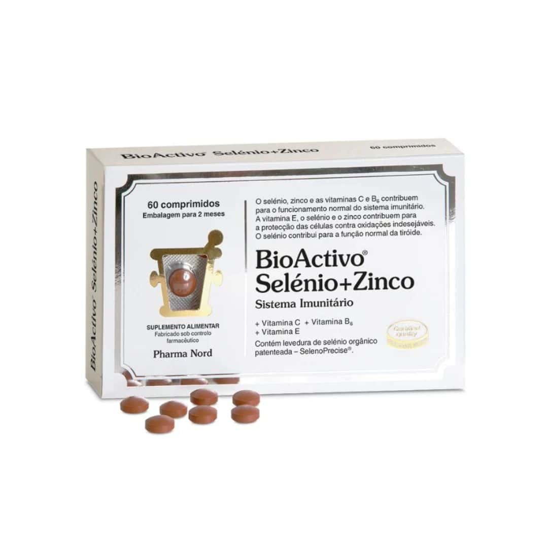BioActivo Selénio Zinco Pharma Nord 60 comprimidos com selénio e zinco de elevada biodisponibilidade para suporte imunitário e antioxidante