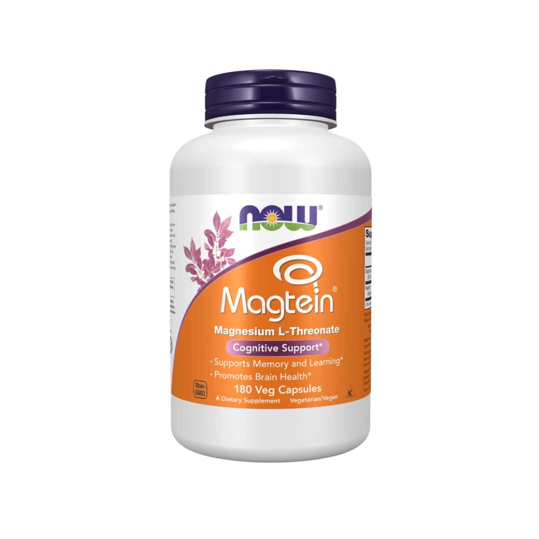 Magtein L-Treonato de Magnésio 180 cápsulas Now Foods suplemento para função cognitiva e memória
