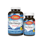 Elite Omega-3 Gems 1600mg Carlson Labs em cápsulas, suplemento alimentar com ómega-3 concentrado EPA e DHA.
