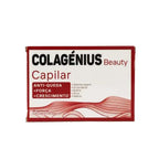 Cápsulas capilares COLAGÉNIUS Beauty en una caja de 30 cápsulas para fortalecer y dar brillo al cabello.