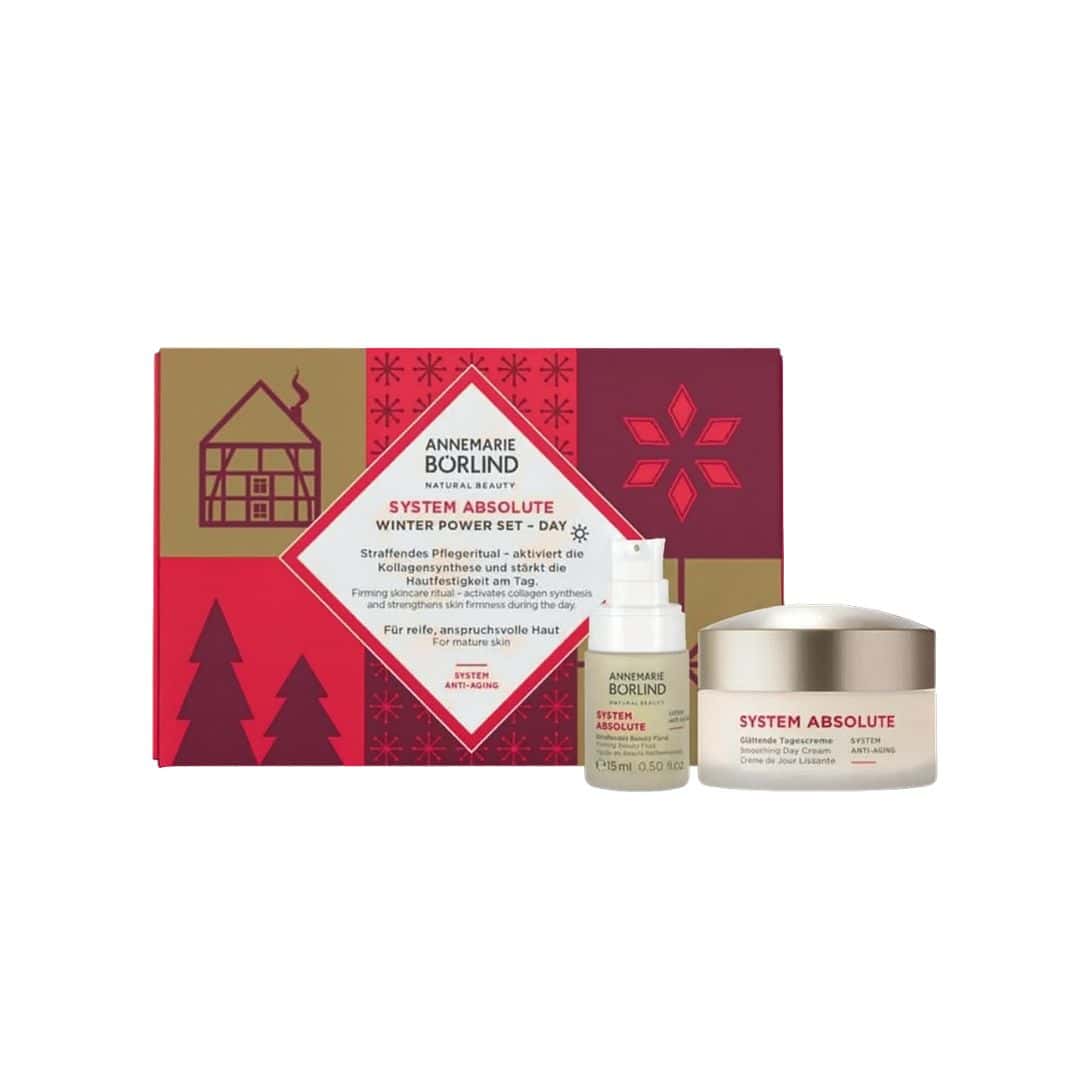 Pack de Inverno Dia System Absolute Anne Marie Börlind com cuidados de rosto hidratantes e nutritivos para pele seca e sensível