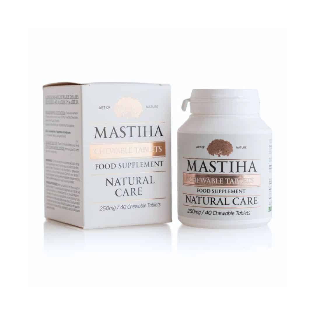 Mastiha de Chios 40 comprimidos mastigáveis Art of Nature para digestão e saúde gastrointestinal