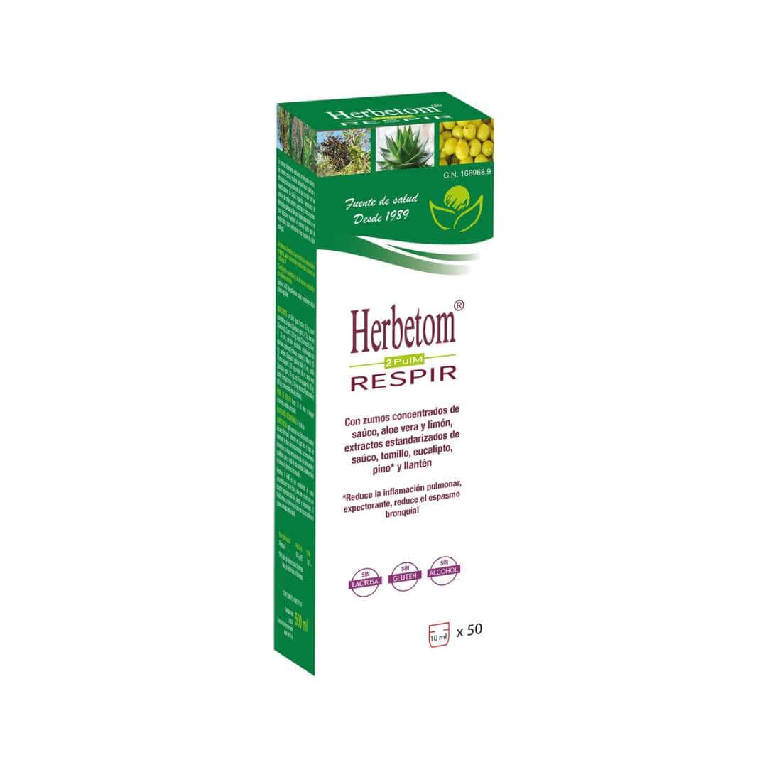 Herbetom 2 PulM Respir 250ml Bioserum, suplemento líquido para el apoyo del sistema respiratorio.