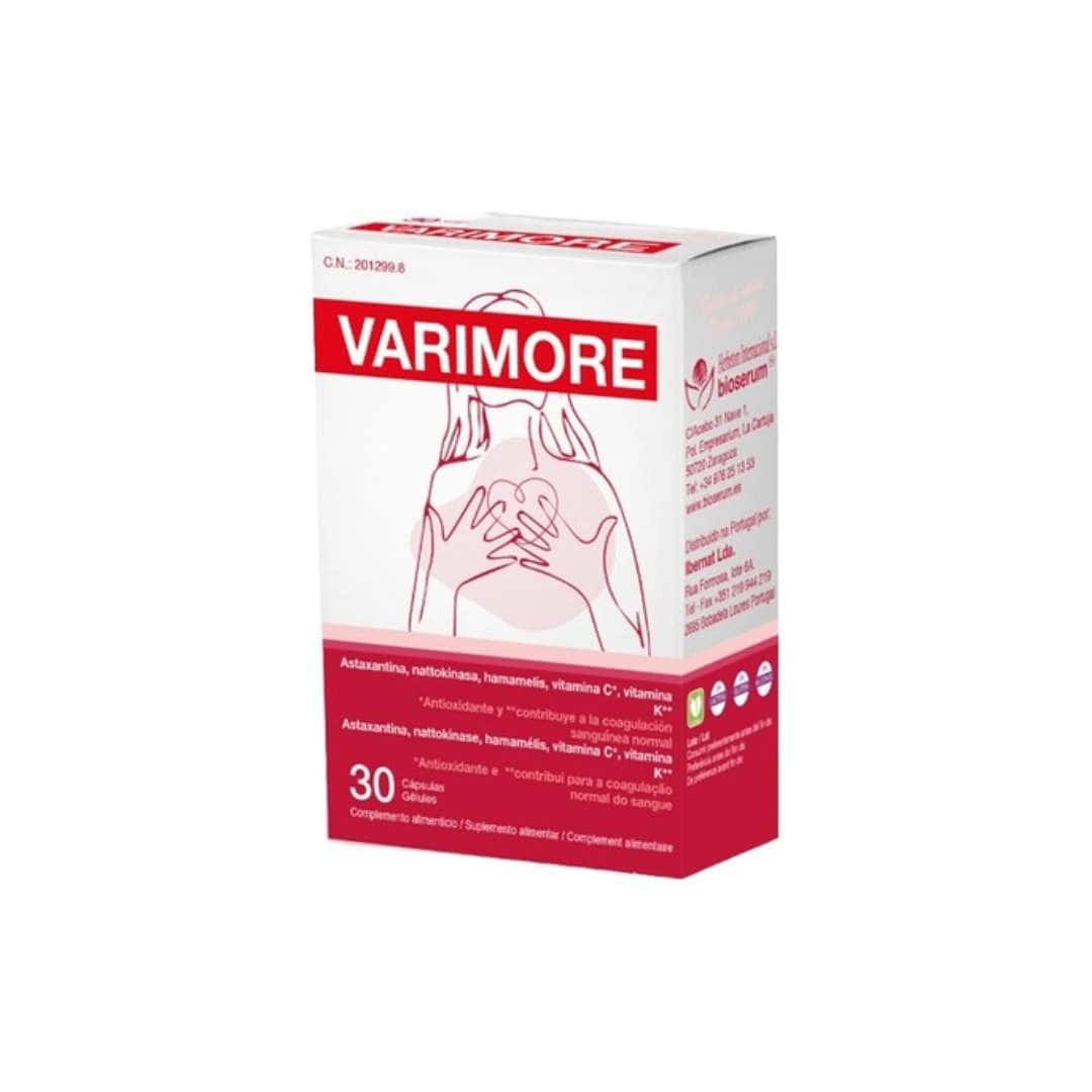 Varimore 30 cápsulas Bioserum suplemento para apoio da circulação venosa e saúde vascular