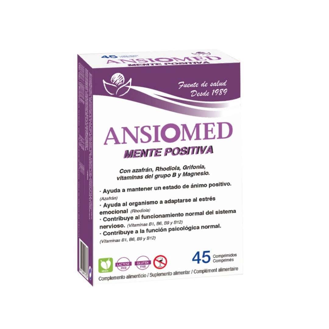 Ansiomed Mente Positiva 45 comprimidos Bioserum suplemento para apoio do humor e bem-estar mental