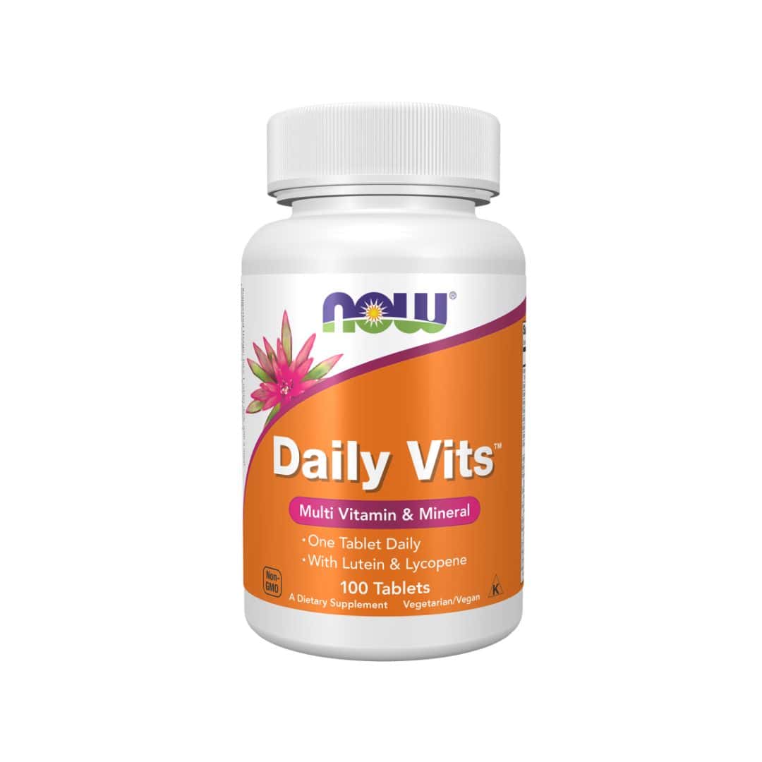 Daily Vits multivitamínico e minerais 100 comprimidos da Now Foods para suporte nutricional diário