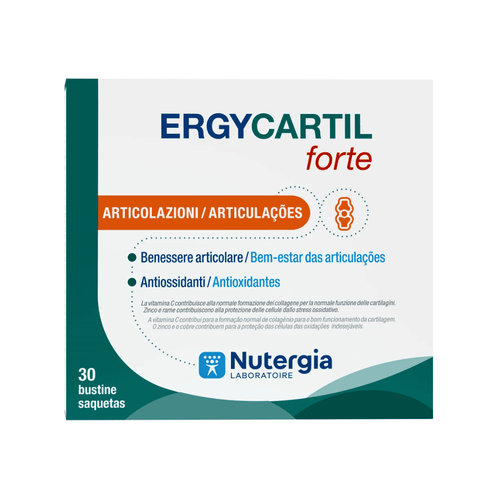 ErgyCartil Forte 30 saquetas Nutergia suplemento para articulações com colagénio e ácido hialurónico
