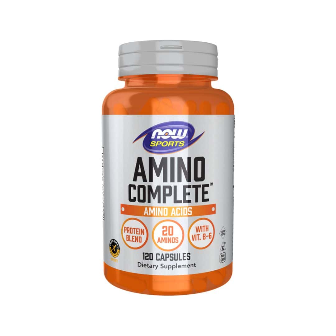 Amino Complete Now Foods cápsulas com aminoácidos essenciais e não essenciais