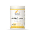 Gaba Complex Be Life frasco com 60 cápsulas de suplemento para apoio ao relaxamento e equilíbrio do sistema nervoso.