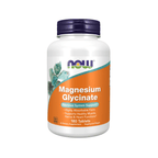 Suplemento dietético de glicinato de magnesio de Now Foods, frasco de 180 comprimidos, que favorece la salud muscular, nerviosa y ósea.
