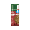 Galletas integrales Santiveri con arándanos rojos en un paquete de 190 g, con trozos de fruta e ingredientes naturales.