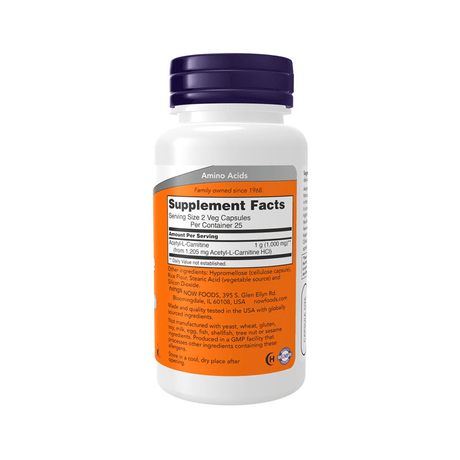 Acetyl L-Carnitine 500mg 50 Cápsulas Now Foods