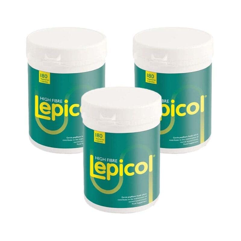 Lepicol Pack 3 x 180 cápsulas Hübner suplemento de fibra para equilíbrio intestinal