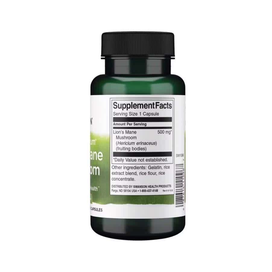 Cogumelo da Juba de Leão 500mg 60 Cápsulas Swanson