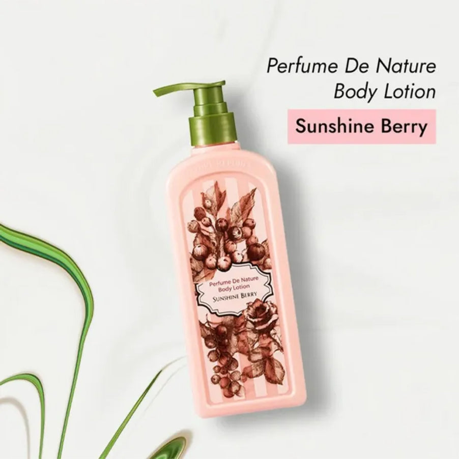 A Loção Corporal Sunshine Berry da Nature Republic foi formulada para integrares numa rotina diária de cuidado corporal.