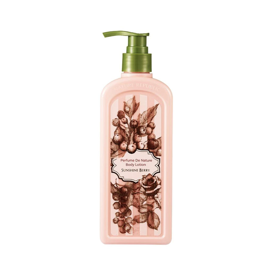 A Loção Corporal Sunshine Berry da Nature Republic foi formulada para integrares numa rotina diária de cuidado corporal.